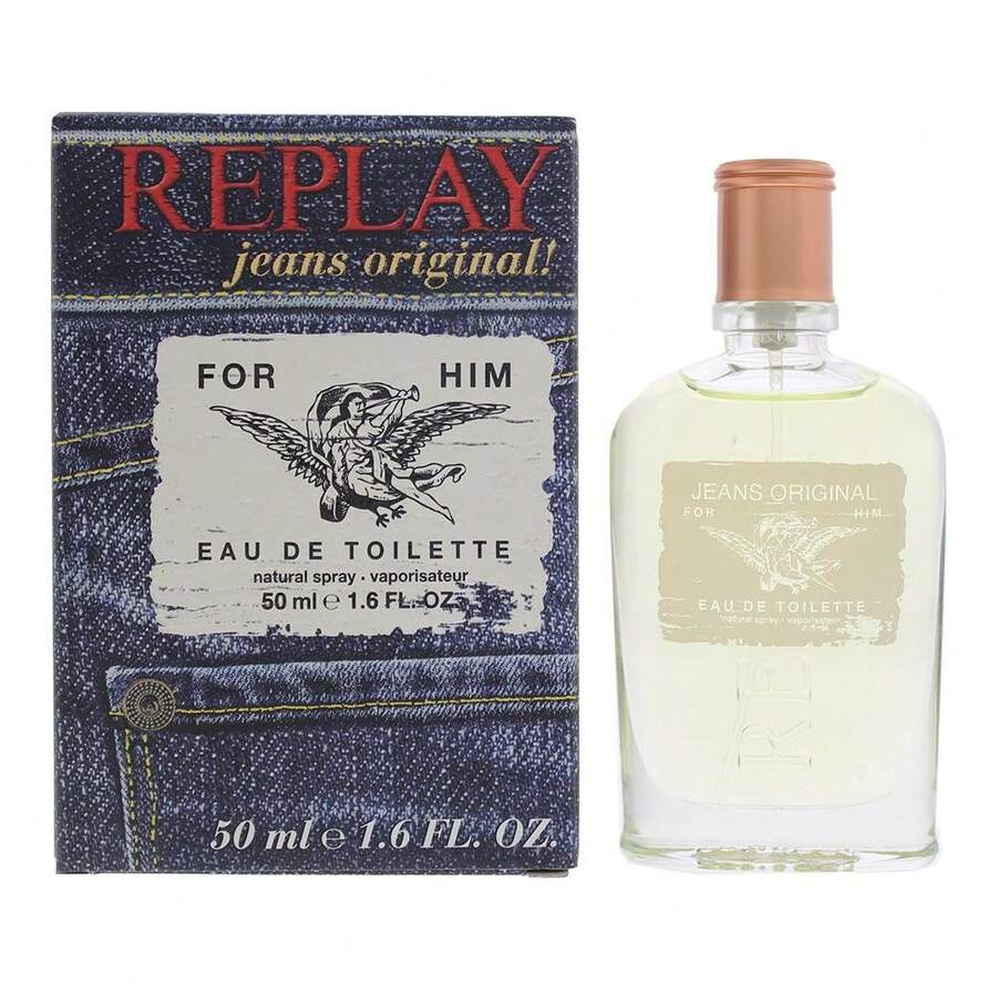 Replay Jeans Original! For Him EDT 50ml With Free Fragrance Gift - Woody & Earthy - View 1