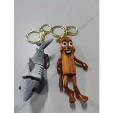 1pc Tralalero Tralala Shanhaijing TungTungTungSahur 3D Printed Keychain, Backpack Pendant Keyring - Multicolor - View 6