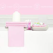 12pcs Solid Color Cloth Napkins, Washable Cotton Table Napkin For Household Dining Fall Autumn Decor Wedding Hotel 45*45cm - 淺粉色 - 查看 4