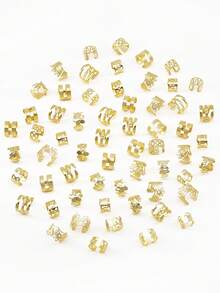 Bộ sưu tập 59 chiếc vòng cài tóc đa năng dùng được cả bốn mùa - Vòng cài tóc hợp kim có thể điều chỉnh, trang sức tóc phong cách Boho cho tóc tết, tóc bện và tóc xoắn của bé gái. - Vàng - Xem 2