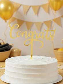 1pc Graduation Cake Topper - Congratulations On Graduation, Completion, Celebration, Graduation Party Decor, Cupcake Topper - StyleD - View 5