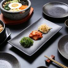 1pc New Black Carbon Fiber Rectangular Plate, 4 Size Options, Melamine Tableware, Material, Clear Carbon Fiber Texture, Minimalist Design, Versatile, Wear-Resistant, Scratch-Resistant, Impact-Resistant, Easy To Clean, Suitable For Sushi, Sashimi, Grilled Meat, Dessert, Home And Restaurant Use - Black - View 1