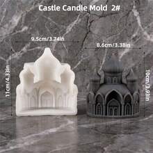 3D城堡蜡烛模具硅胶材质 - 大型童话城堡造型蜡烛融化模具，适用于DIY蜡烛制作、肥皂、树脂、石膏工艺品 - 城堡 - 查看 12