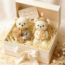 婚礼小熊蜡烛模具硅胶款 - 3D浪漫情侣熊蜡模，适用于DIY蜡烛制作、肥皂、树脂工艺品，婚礼和周年纪念礼物 - Wedding Bear - 查看 11