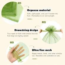 50/100pcs Fruit Protection Bags, Fruit Tree Guard Net Cover, Mesh Fruit Bags For Fruit Protection, Organic Mesh Bags, Green Vegetable Net Bags, Reusable - 100PCS - View 4