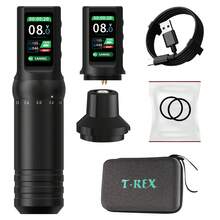 XNET قلم وشم لاسلكي احترافي فلاش 1 قطعة، بطارية 1600mAh، ضربة قابلة للتعديل 7 سرعات 2.0-4.2 مم، مناسب للمبتدئين في الوشم وأساتذة الوشم. - الأسود - مشاهدة 10