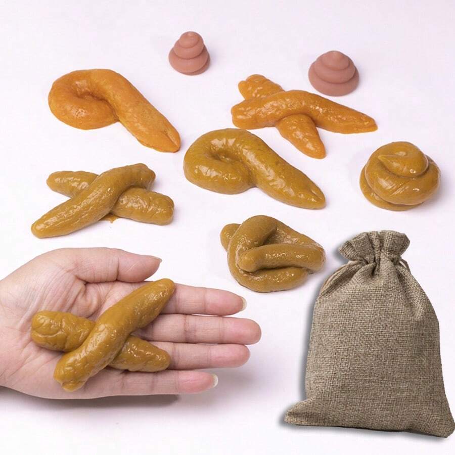 Trick And Prank Pinching Music, April Fool's Day Simulation Soft Rubber Cake Toys, Venting Poop Prank Props, Teen Stress Relief Toys, Gifts For Friends,Soft Toys, Soft Toys, Squishy - Multicolor - View 1