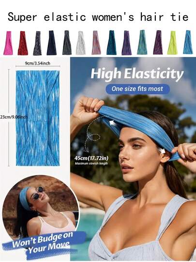 1/2 包多色女士时尚发带，彩色条纹时尚发带，休闲舒适，适合户外运动，透气日常头巾/帽子。
