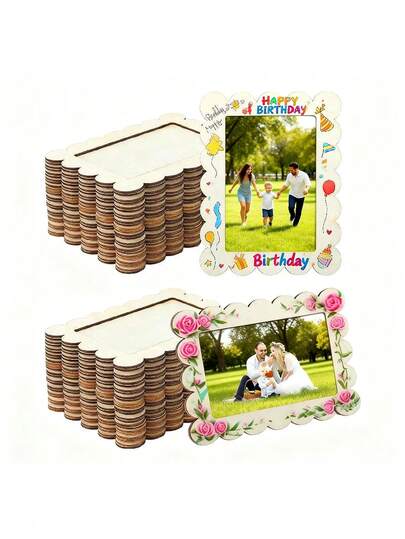 4" X 6" Unfinished Photo Frame, Suitable For DIY Projects And Crafts, Vertical Wooden Frame For DIY Painting, Applicable For Wooden Crafts, Painting, Art Projects, Wooden Decorations, Suitable For All Holiday Gifts