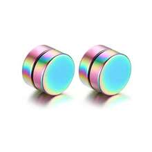 4 piezas de clips de oreja magnéticos minimalistas y de moda, aretes magnéticos unisex para hombres y mujeres sin orejas perforadas, estilo minimalista para uso diario - Negro - Ver 13