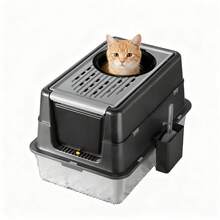 Extra-Large, Enclosed Stainless Steel Cat Litter Box With Two Entrances – 60 X 40 X 43.5 Cm, Metal Cat Litter Box With Hinged Lid And Removable Design For Easy Cleaning, Ideal For Small To Large Cats - 60*40*43.5CM - Xem 2