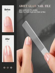 1pc/3pcs Glass Nail File, Crystal Nano Nail Polish Remover And Nail Edge Trimmer. Double-Sided Nail/Foot Tool Set. Suitable For Women And Men. Artificial Nails/Natural Nails (Individually Packaged) - A - View 7