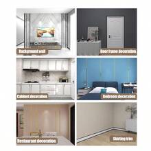 Cuộn 10m nẹp trang trí PVC tự dính đa năng, bóng cao cấp - Hoàn thiện kim loại, chống thấm nước và chống ẩm, có thể cắt tự do, thích hợp để dán giấy dán tường, trang trí tường điểm nhấn, viền tủ và các ứng dụng trang trí tường khác. - Nhiều màu - Xem 6