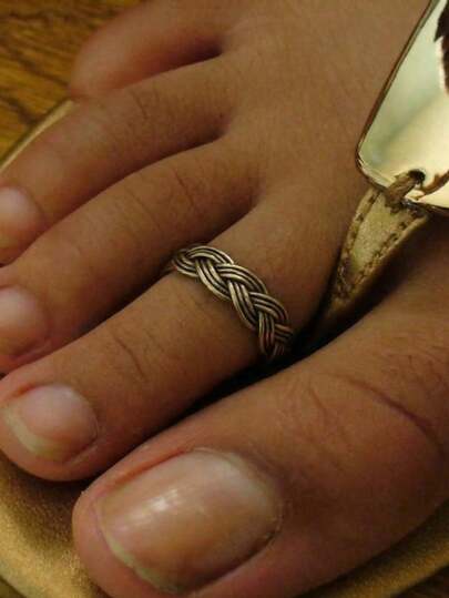 1pc Vintage Copper Adjustable Criss-Cross Swivel Ring, Minimalist Design Suitable For Women & Men, Daily Wear, Beach, Party