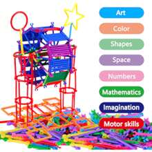 420pcs Building Blocks Toy Set, Assorted Shapes Educational Engineering Construction Puzzle, 3D Interlocking Creative Building Kit, Architecture Toy, STEM Toy For Boys And Girls, Straw Building Toy, STEM Construction Toy, Winter Gift, Debon, Children Toy>Other Children Educational Toys, Girls Toy - Multicolor - View 10