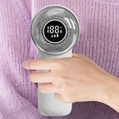 2-i-1 luddborttagare med justerbar digital display - Bärbar tröjborttagare och tygrakverktyg med dubbla bladhuvuden för kläder och soffor