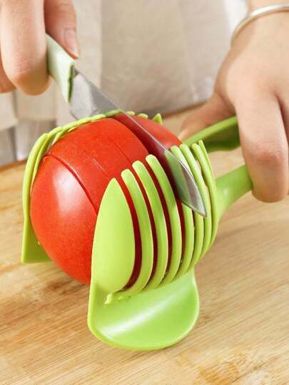 1 peça/2 peças Fatiador de Frutas Multifuncional, Divisor de Tomate, Batata, Limão com Cabo de Plástico