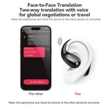 名创优品 MS190 AI 翻译耳机，支持 135 种语言，实时面对面翻译，无线技术，开放式运动设计，超长续航，旅行耳机，时尚耳机，降噪效果好，无线耳机，适合语言学习者、商务人士和户外学习，圣诞节礼物，情人节礼物 - 查看 5