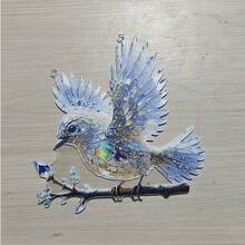 Decoración colgante en forma de pájaro de acrílico 2D, ornamento de ventana, colgante de pájaro de cristal arcoíris, decoración para el hogar y el jardín, creador de arcoíris de prisma, regalo de Navidad, atrapador de arcoíris, regalo para amantes de las aves, diseño de rama - Multicolor - Ver 8