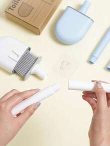 1支硅胶马桶刷，全方位清洁，家用马桶清洁工具，壁挂式软毛长柄浴室清洁刷 - 多色 - 查看 8