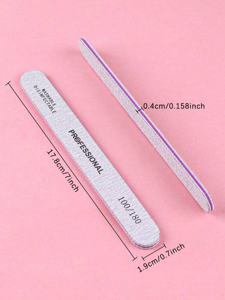Grey & White Nail File, Straight Nail File, Nail Care Tool For Manicure - Light Grey - View 7