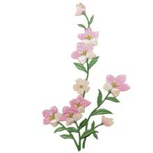 1pc Purple Plum Blossom Embroidered Patch, Adhesive Iron-On Clothing Accessory - F-Purple - View 6