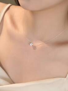 BALMORA 1 S925 Sterling Silver Star Necklace With Zirconia Pendant, Transparent Collarbone Chain, Fashionable And Versatile For Women's Daily Gatherings, Graduation Season Gift - Silver - View 7