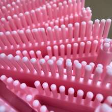 1pc Soft Silicone Deep Cleansing Exfoliating Brush, Minimalist Practical Shower Bathroom Cleaning Brush - Pink - View 2