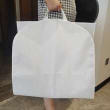 1 Peça Capa de Terno Respirável, Bolsa de Vestuário à Prova de Poeira Não Tecida com Alça Portátil, Adequada para Organização de Guarda-Roupa, Armazenamento de Viagem, Camisa, Casaco, Vestido, Jaqueta e Outras Proteções de Roupas. 3 Peças - Preto - Visão 7