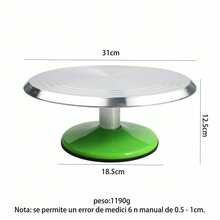 Base Giratoria para Pasteles de Aluminio de Grado Alimenticio de 12 Pulgadas, Plato Giratorio Suave y Silencioso para Repostería con Base Antideslizante, Herramienta Profesional para Decoración de Pasteles para Uso Doméstico y Comercial - Ver 7