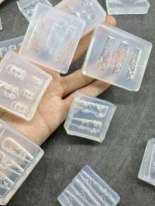 3D Silicone Nail Art Molds - Pearl Chain, Line, Cartoon Bow, Flower, Skirt, Wing Designs, Essential For Nail Technicians - Multicolor - View 8