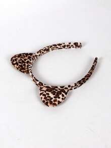 1pc Cute Leopard Print Cat Ear Headband - Christmas/Valentine's Day Gift/Party Costume Accessory [Random Leopard Print Placement] - Multicolor - View 3