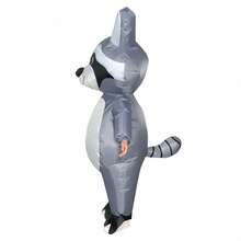 Gray Raccoon Mascot Character Costume Inflatable Suit, Cartoon Animal Walking Doll Costume, Anime-Themed Carnival Party Fun Costume - Multicolor - View 2