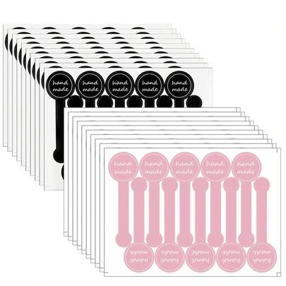 100pcs/Set Hand Made Black Pudding Stickers, Baking Decoration Stickers, Handcrafted Adhesive Seals