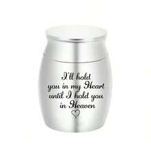 Small Cremation Urn, Used To Store Human Or Pet Ashes, 1.57inch Mini Cremation Urn, Aluminum Alloy Memorial Urn - I Will Keep You In My Heart Until I See You In Heaven. - Blue - View 10