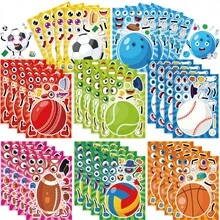 FIFA Multi-Sport Themed DIY Sticker Set, Football, Basketball, Baseball And Other Fun Expression Stickers, Great For Sports Enthusiasts Decoration, Also Suitable For Scrapbooking - Random - View 1