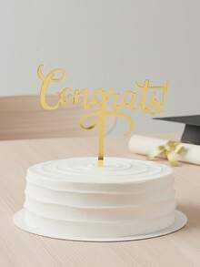 1pc Graduation Cake Topper - Congratulations On Graduation, Completion, Celebration, Graduation Party Decor, Cupcake Topper - StyleD - View 6