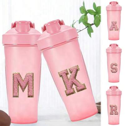 26 Letter A-Z Pattern Shaker Protein Bottle Powder Shake Cup Large Capacity Water Bottle Water Cup Mixing Cup Portable Shakers Unisex Body Building Exercise Mixing Bottle