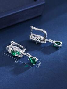 1 Đôi bông tai dáng suông thanh lịch, thiết kế hai lớp rỗng, hình giọt nước, quà tặng sang trọng dành cho phụ nữ khi dự tiệc/sự kiện. - W17870 - Xem 9