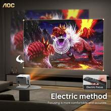 Proyector Portátil AOC 1080P, Native 1080p y soporte 4K, 8000 Lúmenes, 5G WiFi6, Bluetooth, Corrección Automática Vertical Keystone, Pantalla 300", Compatible con iOS/Android, Ideal para Cine en Casa y Teléfono - Gris - Ver 7