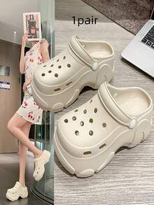 女士透气防滑户外沙滩凉鞋，时尚厚底拖鞋 - 多色 - 查看 21