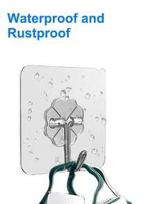 Bộ 10/15 móc treo tường tự dính chịu lực cao, chịu tải tối đa 33lb - Móc trong suốt, chống thấm nước và dầu mỡ, dùng cho phòng tắm, nhà bếp, không cần khoan. Keo dính chắc chắn, giữ được khăn tắm, áo choàng, áo khoác, dụng cụ nhà bếp. - Xem 10