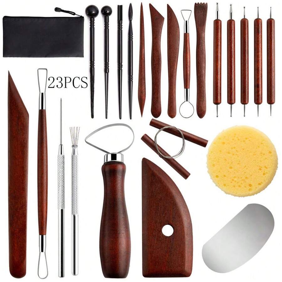 23pcs Ceramic Art Tools Set, Clay Sculpting Tools For Handmade DIY - Pottery Tools 23-piece Set - View 1