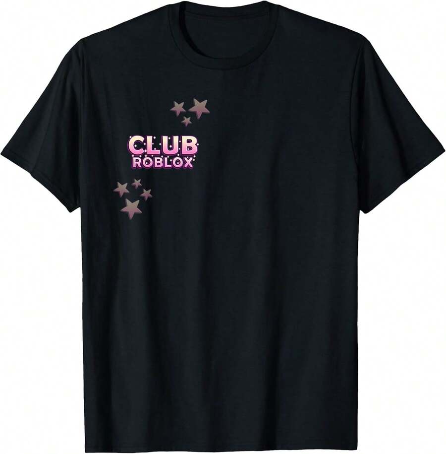 Club ROBLOXS Classic T-Shirt Summer Outfits,Summer Outfits For Women,Summer Tops,Summer Clothes,Tops For Women,Graphic Tee,Mens Clothes,Boys Clothes,Girls Clothes,Cute Tops,Family Matching Outfits,Mommy And Daughter Matching Outfit - Black - View 1