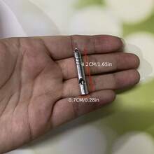 2pcs Titanium Alloy Emergency Whistle - High Decibel, Compact Survival Gear, Suitable For Hiking And Camping - Silver - View 1