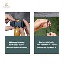 FandJ Outdoor - Fundas para muebles de patio impermeables resistentes a los rayos UV 7 piezas funda para sofá seccional 90 pulgadas de ancho x 60 pulgadas de profundidad x 27.5 pulgadas de alto - Gris - Ver 5