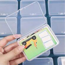 15 Transparent Lidded Card Boxes, Durable Stackable Mini Storage Boxes For Storing Playing Cards, Business Cards, Cards, Clips, Etc., Saving Desktop Space, Suitable For Home And Office Use, Card Storage Box, Desktop Drawer Organizer Box, Household Storage Container - Clear - View 9