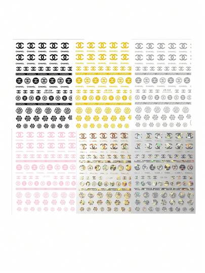 6pcs Self-Adhesive 3D Nail Stickers Decals, Strong Sticky Backing Design For Easy Application On Short/Long/Gel/Acrylic Nails