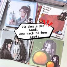 80pcs Mo Dao Zu Shi Sticky Notes, High-Quality Wei Wuxian & Lan Wangji Memo Pads, Diverse Character Styles, Anime & Novel Fans Collection Gift, Student Gift, Birthday Gift, Holiday Gift - Multicolor - View 3
