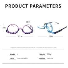 2-In-1 Makeup Magnifying Glasses, Fashion Printed Glasses Magnify Eyes Makeup Tool - Lilac Purple - View 4